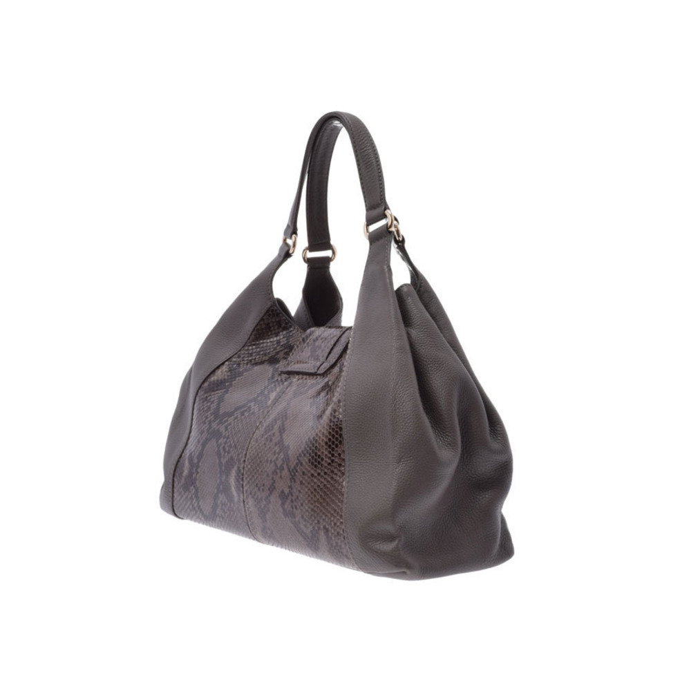 Gucci Python Handbag Grey Leather - Picture 2 of 12